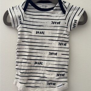 Onesies Striped Brave Tee - Navy and White